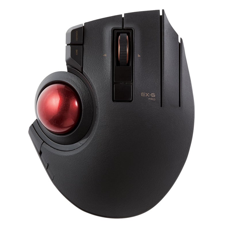 ELECOM Trackball Mouse Wireless, Ergonomic Mouse, 3 Device Connection, Wired (USB), Bluetooth, Track Ball Mouse, Thumb Control, Compatible for PC, Laptop, Mac, Windows, macOS, EX-G Pro (M-XPT1MRXBK) - Image 1